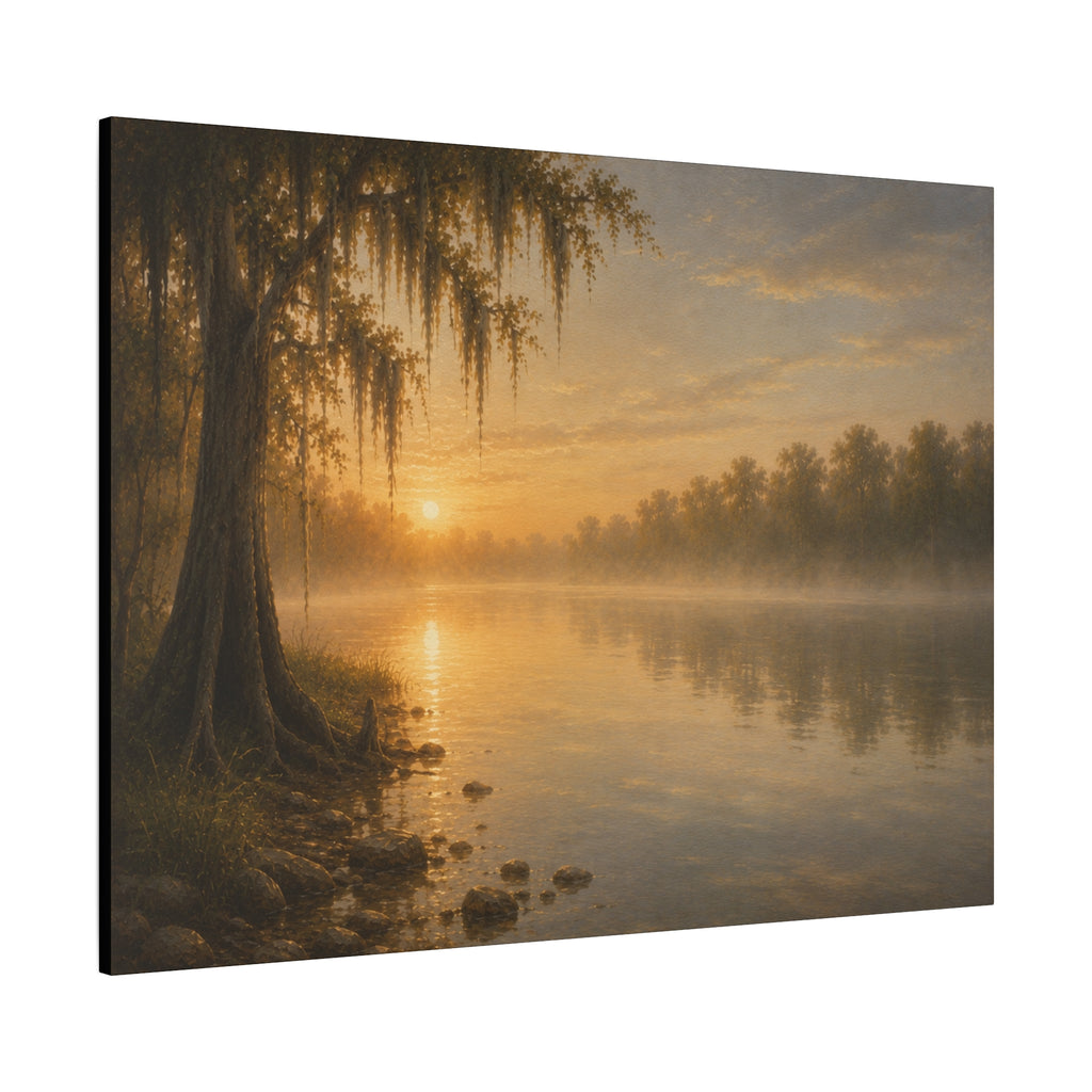 The River Collection Matte Stretched Canvas — First Light (Morning Waters I of V)