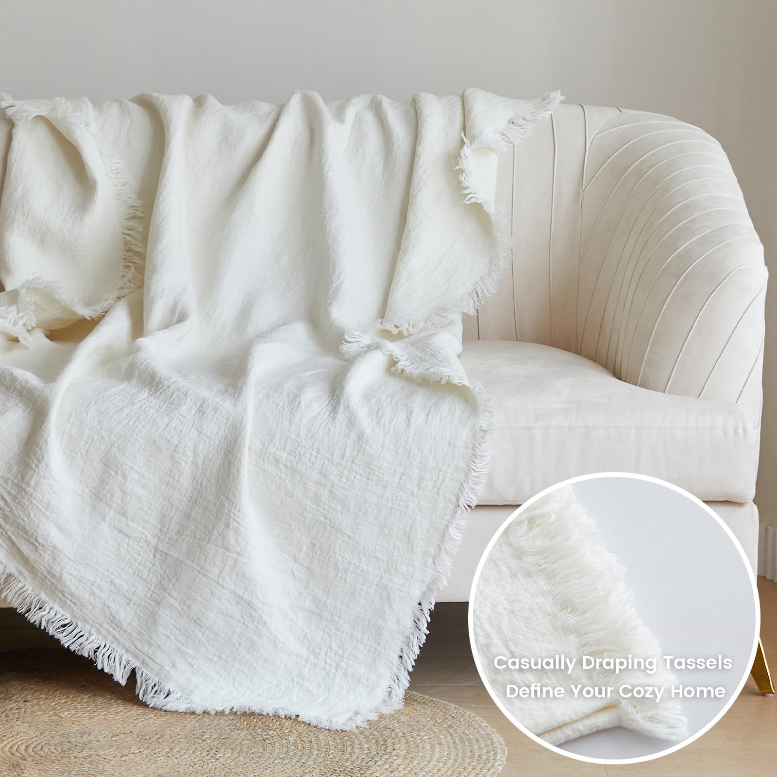 100% Linen Throw Blanket