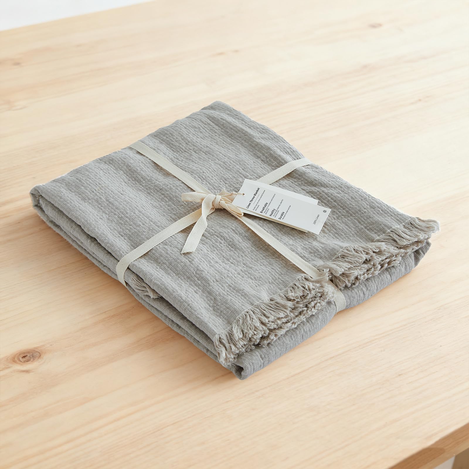 100% Linen Throw Blanket