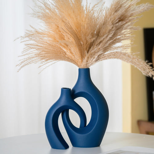 Low Oval Ceramic Vase