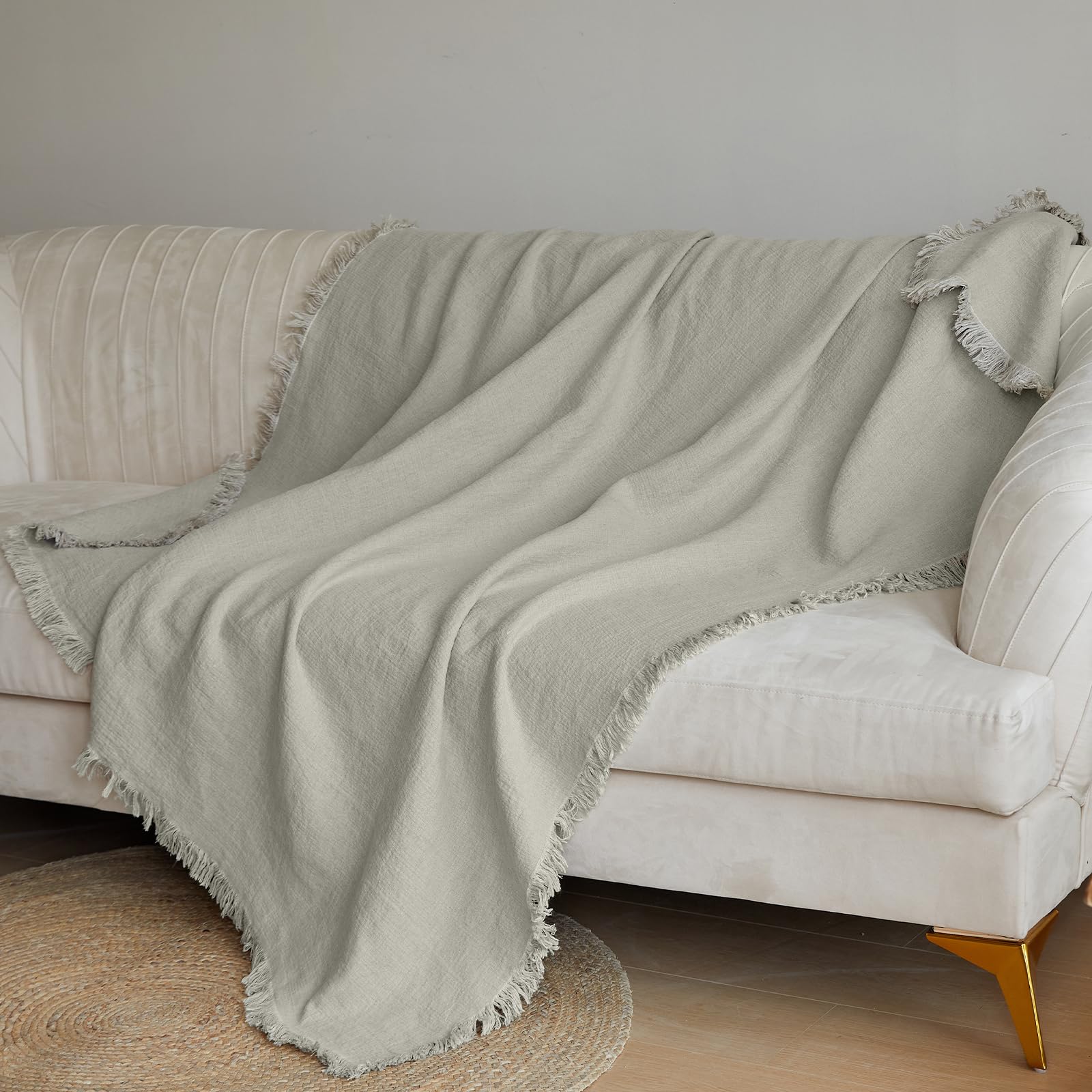 100% Linen Throw Blanket