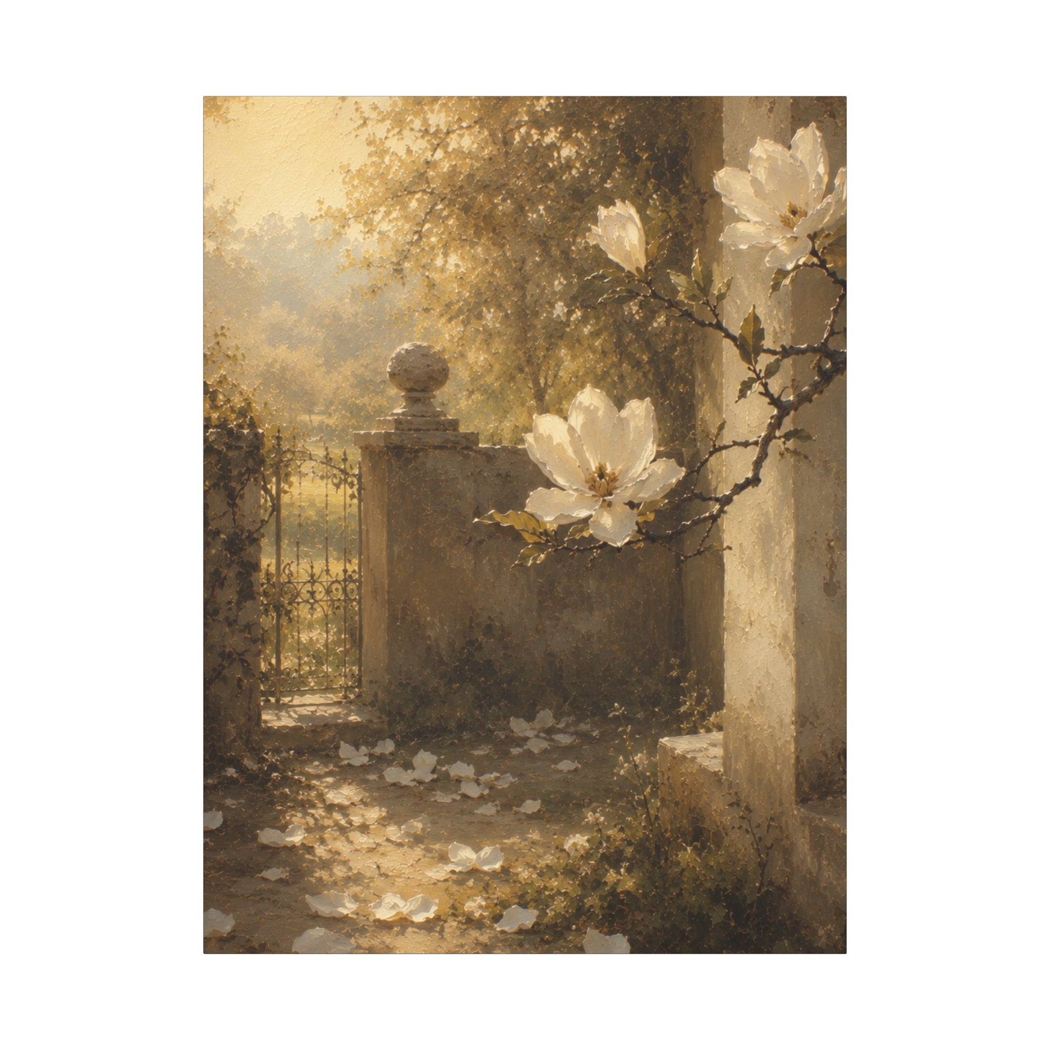 The Magnolia Collection Stretched Canvas - "The Last Petal" (Whispers of Spring V of V)