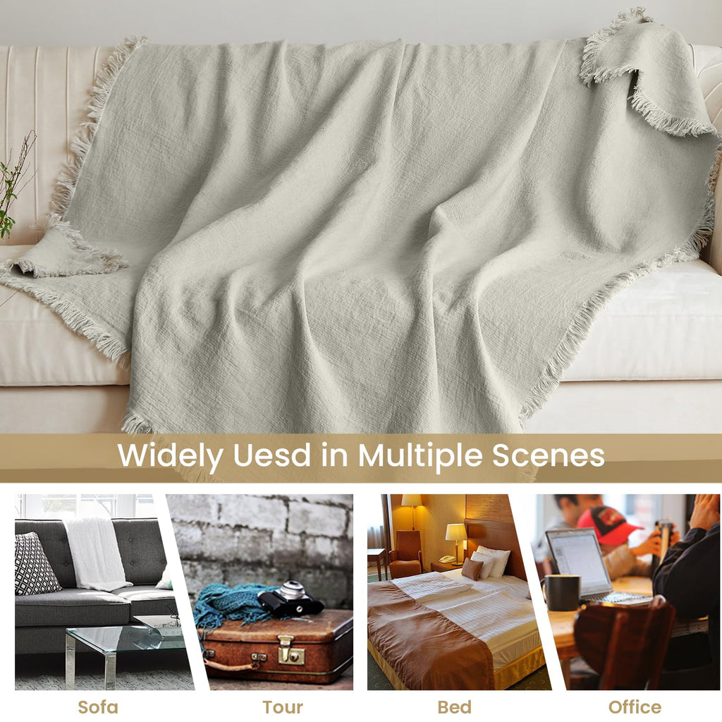 100% Linen Throw Blanket