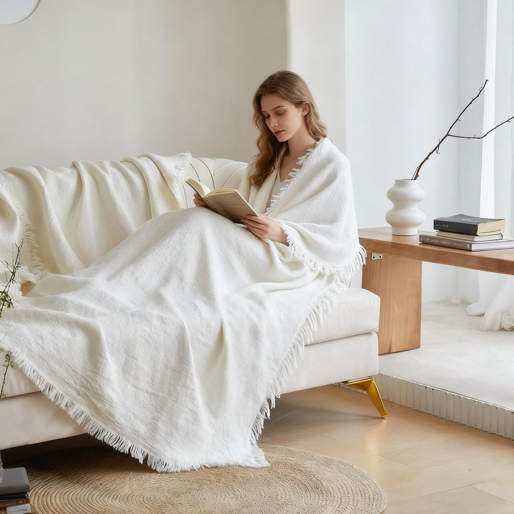 100% Linen Throw Blanket