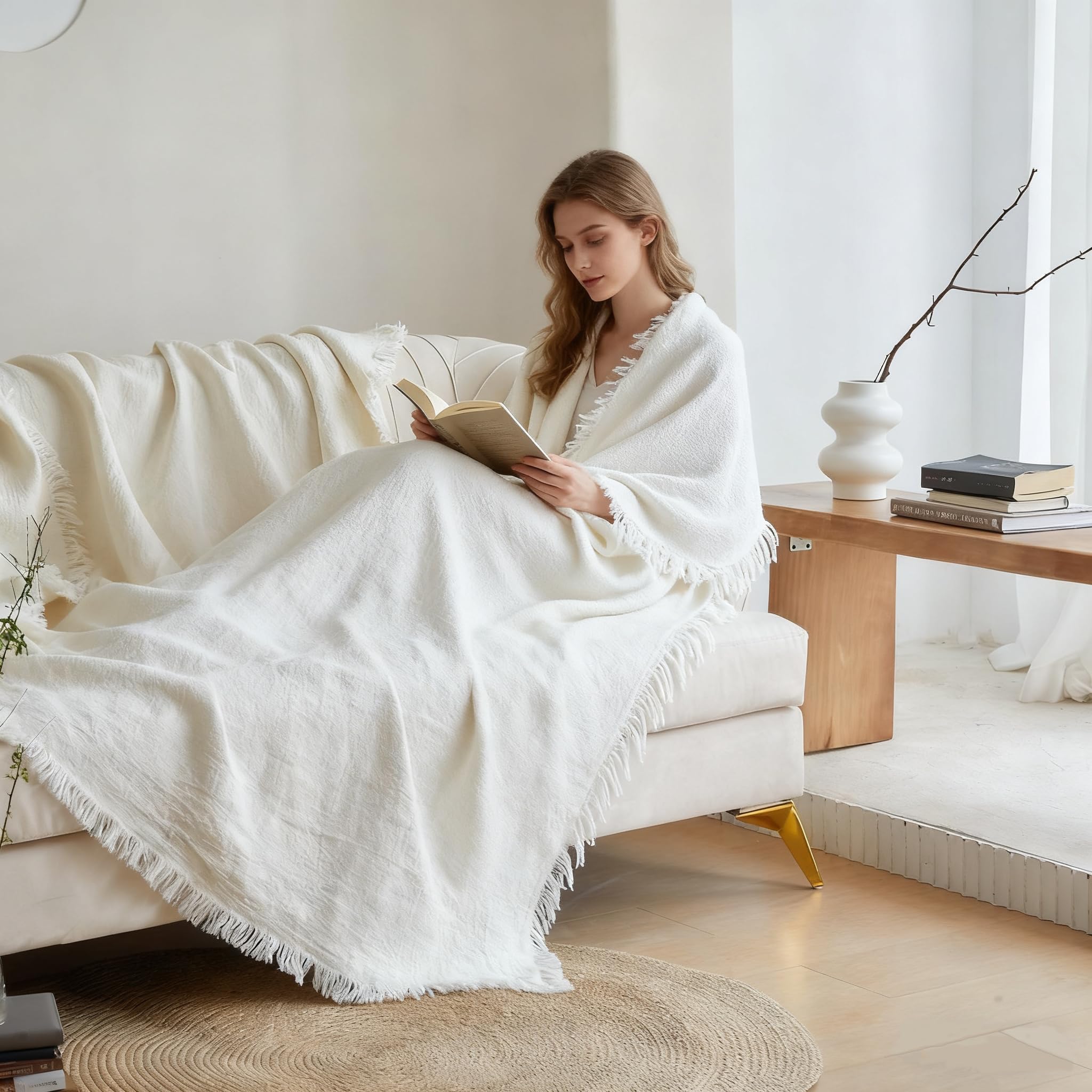 100% Linen Throw Blanket
