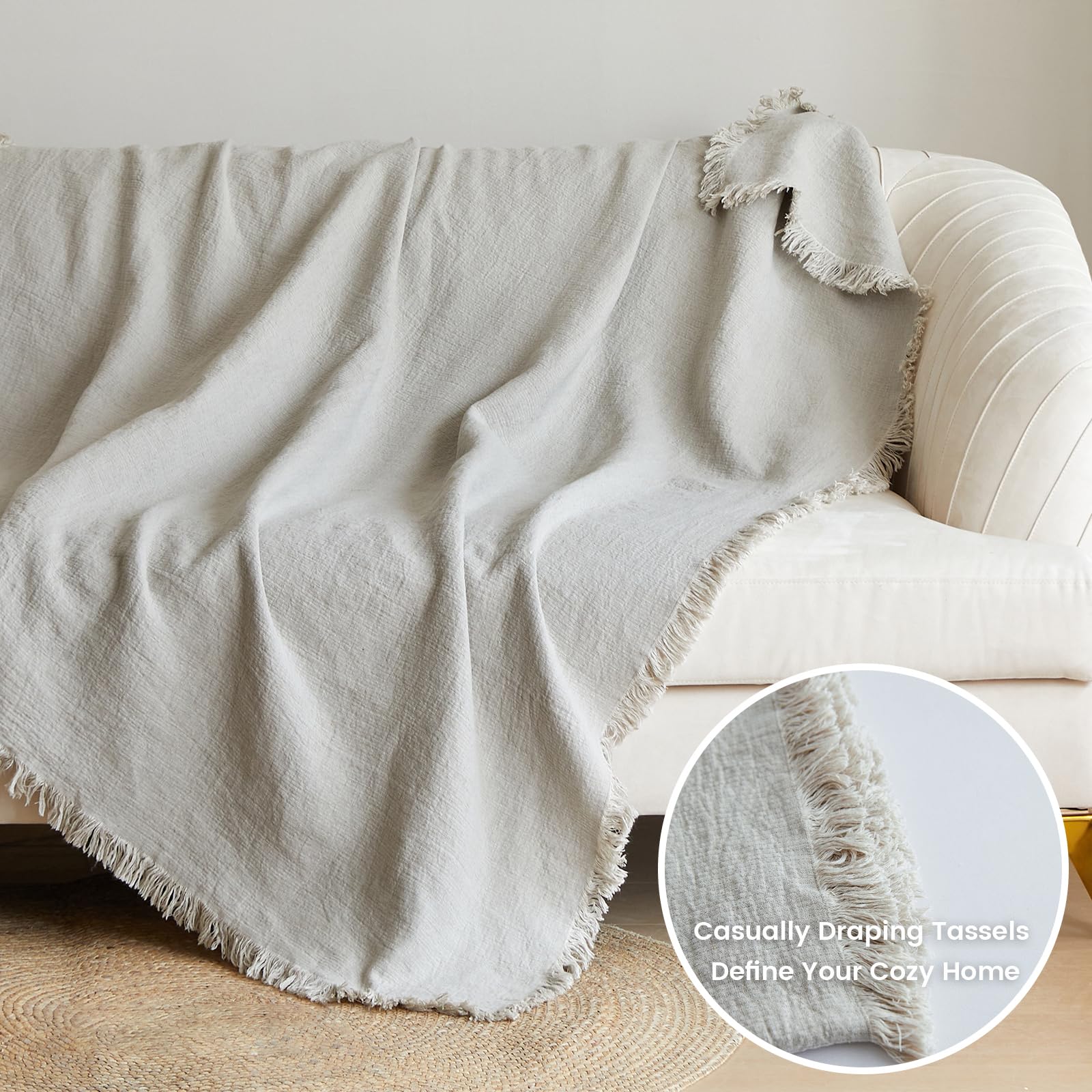 100% Linen Throw Blanket