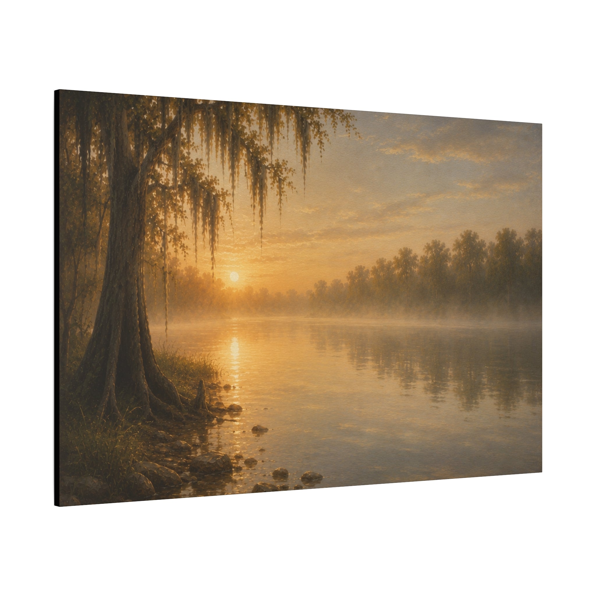 The River Collection Matte Stretched Canvas — First Light (Morning Waters I of V)
