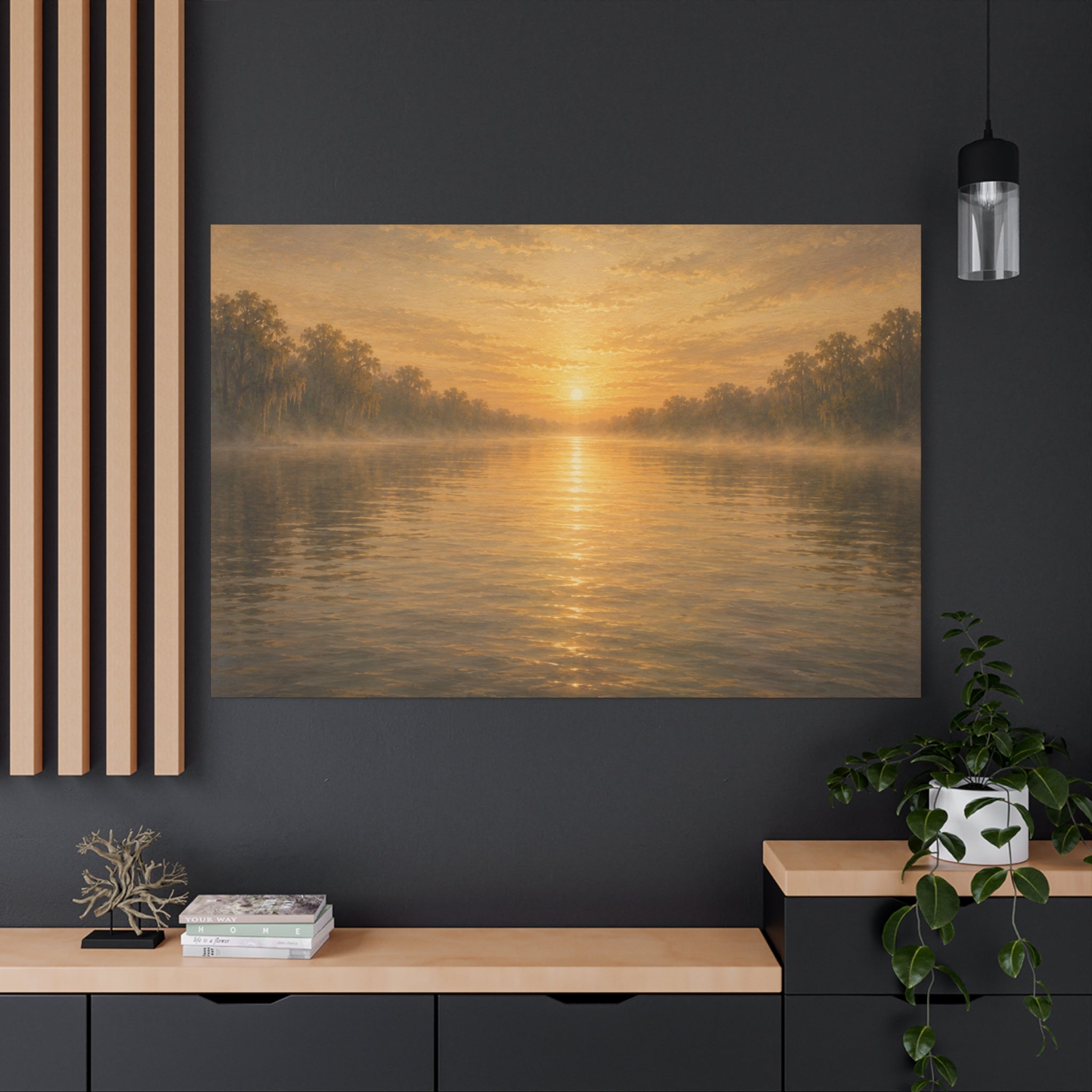 The River Collection Matte Stretched Canvas - "Open Current" (Morning Waters V of V)