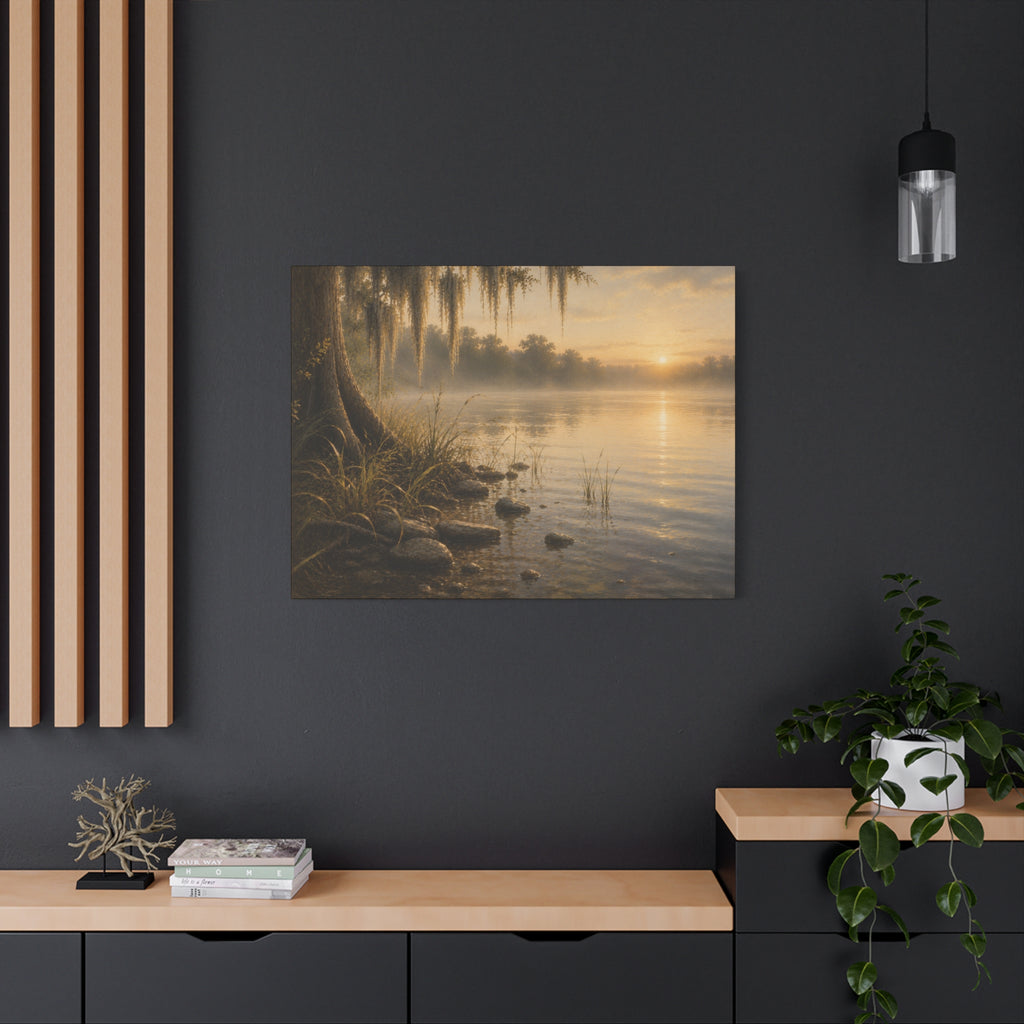 The River Collection Matte Stretched Canvas — "River's Edge" (Mornings Waters III of V)