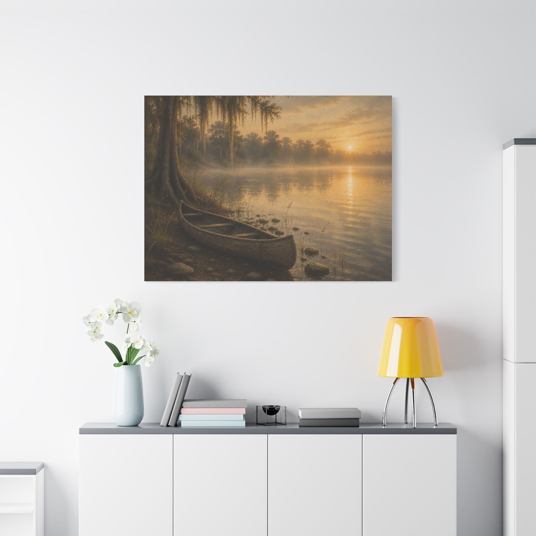 The River Collection Stretched Matte Canvas - "Silent Crossing" (Morning Waters IV of V)