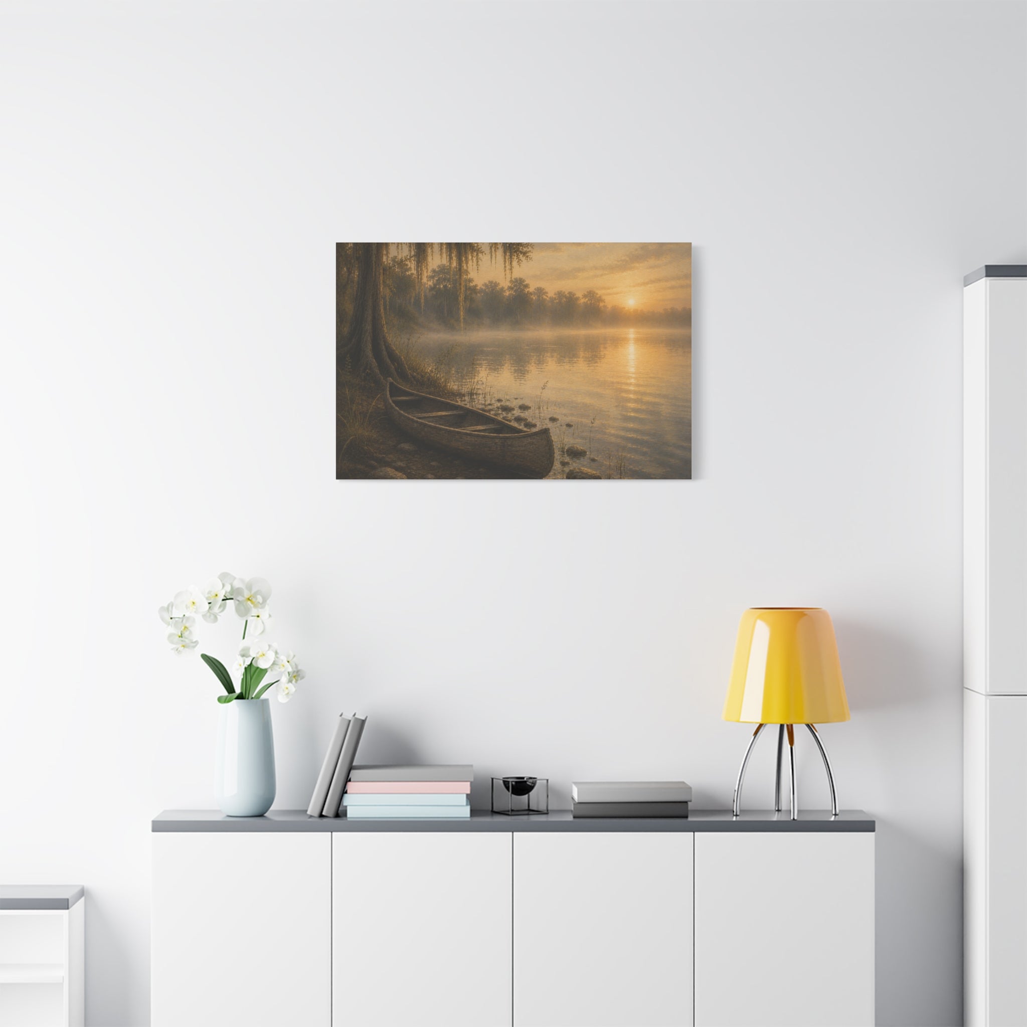 The River Collection Stretched Matte Canvas - "Silent Crossing" (Morning Waters IV of V)