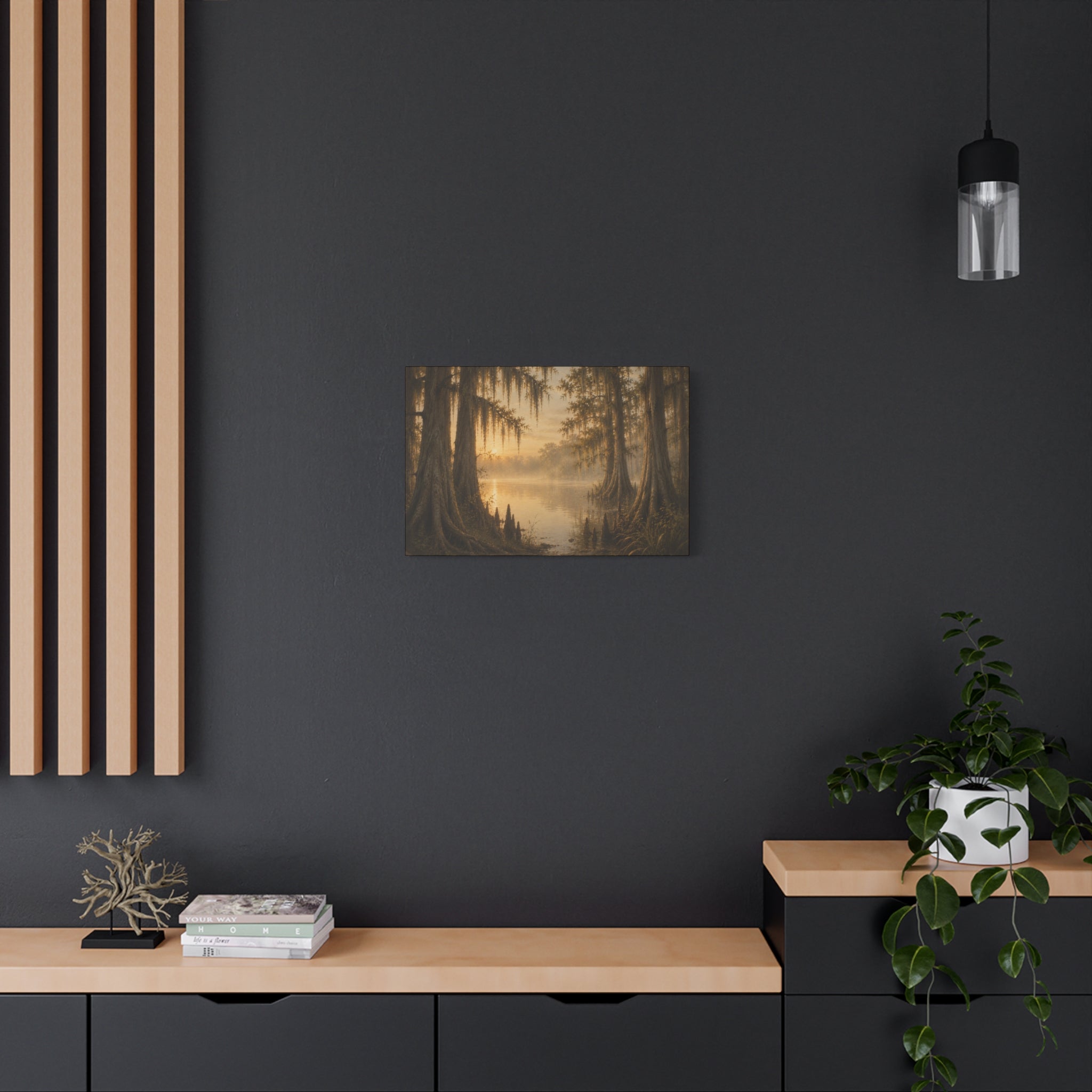 The River Collection Matte Stretched Canvas - "Cypress Cathedral" (Morning Waters II of V)